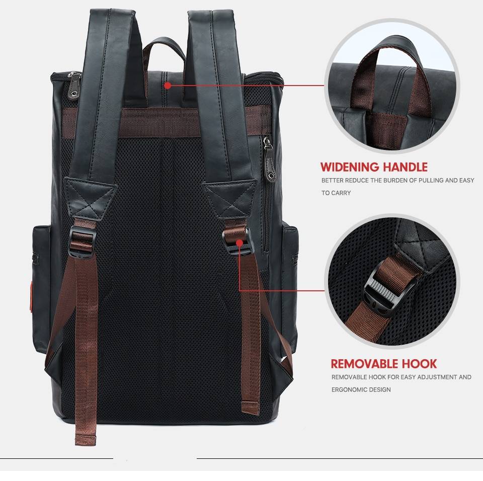 Men Sports Leather Backpack