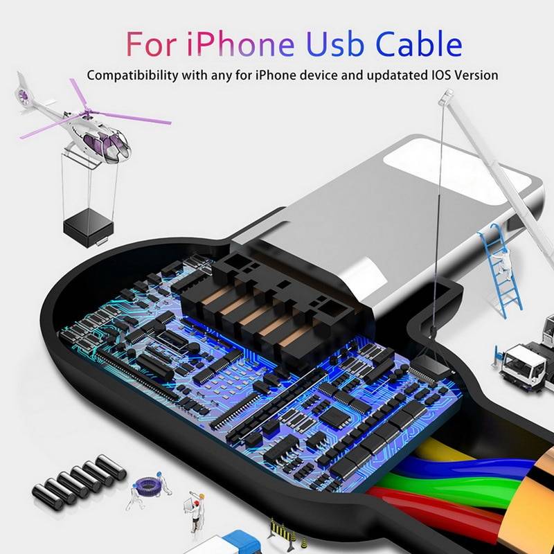 Fast Charging iPhone USB Cable Phone Accessories cb5feb1b7314637725a2e7: For iPhone Black|For iPhone Blue|For iPhone Red