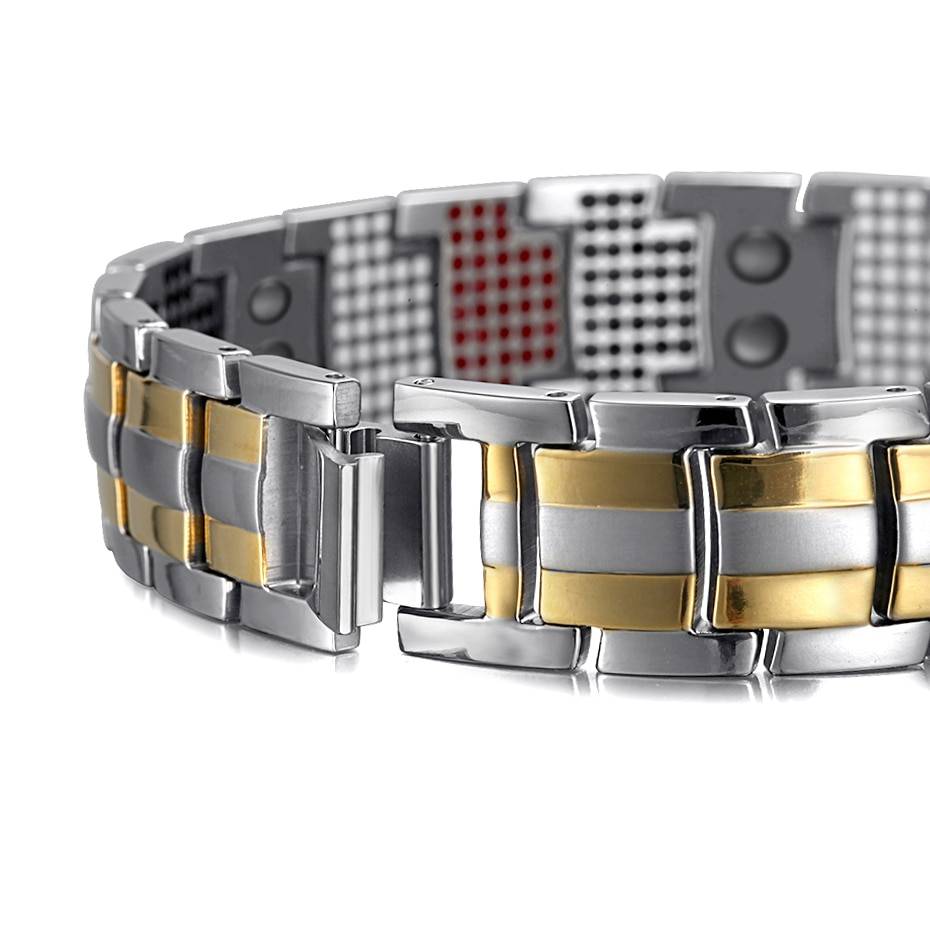 Men Silver and Gold Bracelet EMG EDGE
