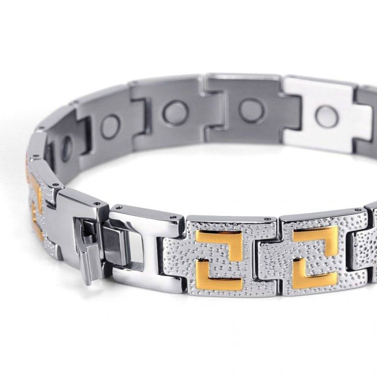 Men Silver and Gold Bracelet EMG EDGE