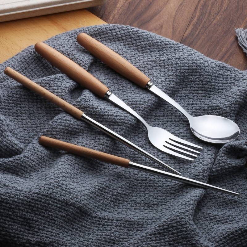 Wooden Handle 2/3/4 Pcs Cutlery Set - EMG EDGE