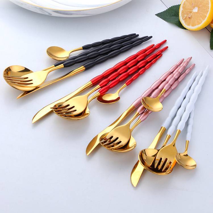 Western Style Stainless Steel Fork / Spoon / Knife Cutlery 4 pcs Set