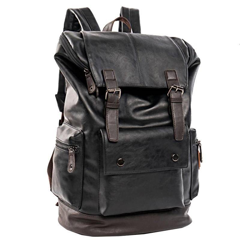 Men Sports Leather Backpack Camping Bags & Backpacks cb5feb1b7314637725a2e7: Black